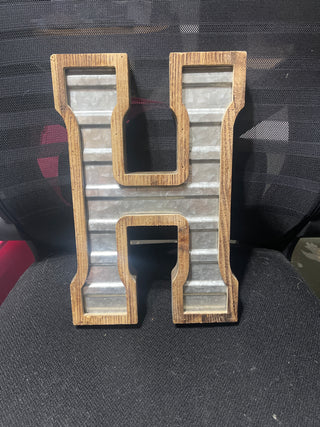 large wood metal H