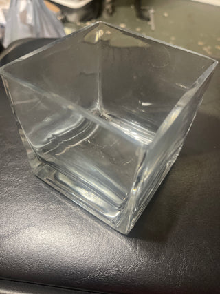 clear glass square cube