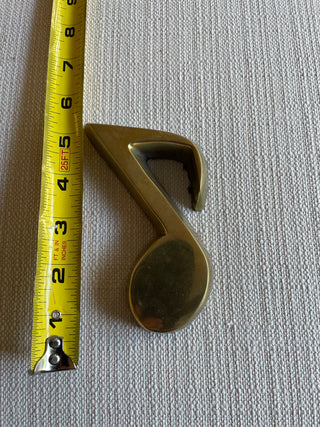 Vintage Brass 5 inch brass musical note