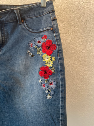 Embroider Jeans skirt size  8