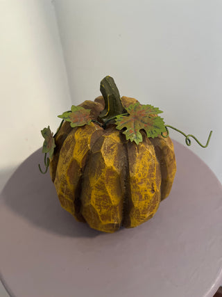 Decorative pumpkin with leaves