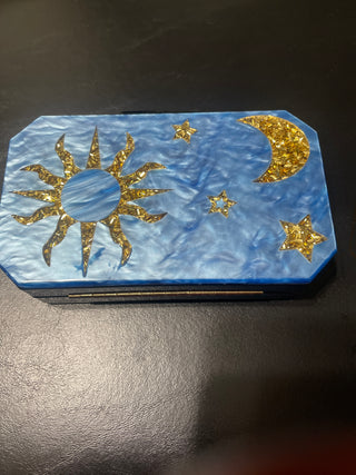 Blue acrylic purse
