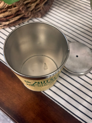 Vtg Restoration Hardware Jute Tin - yellow/green