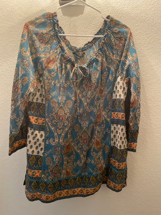 Lucky Brand screen paisley top size medium