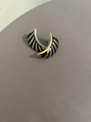 Black and silver wing earrings