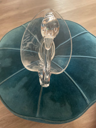 Glass Swan Vintage Duncan Miller Glass Swan Dish