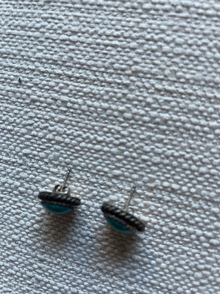 Sterling silver turquoise pierced earrings