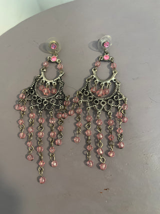 Pink chandelier earrings