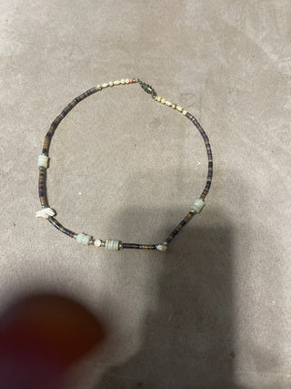 Brown beaded neck