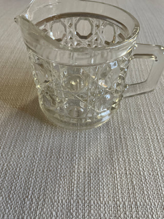 Vintage Federal Glass Clear Windsor Button 3-1/4" Creamer Pitcher
