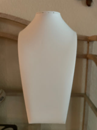 White leatherette necklace bust
