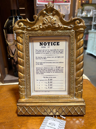 Hotel Rate Sign