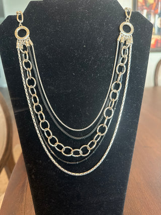 Brighton Silver and Black Strand Necklace
