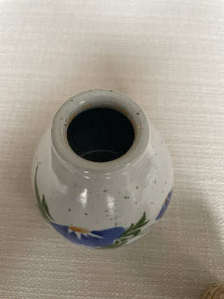 Blue floral ceramic jar