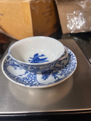 small blue teacup