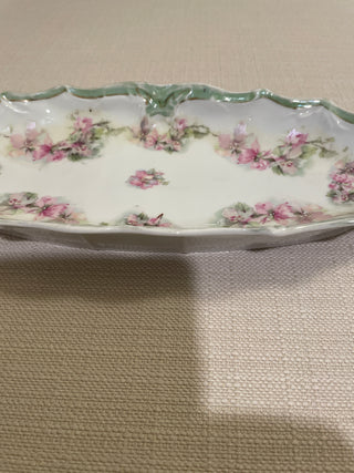 Vintage floral relish tray