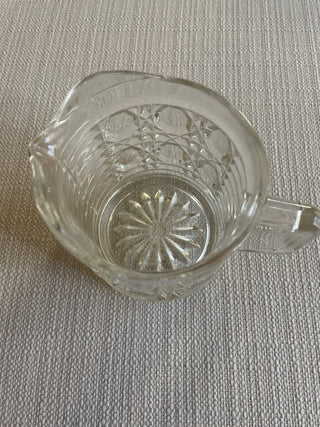 Vintage Federal Glass Clear Windsor Button 3-1/4" Creamer Pitcher