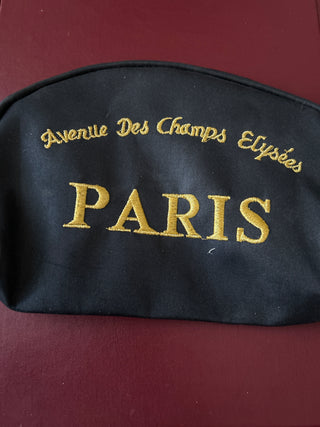 Black Paris makeup bag