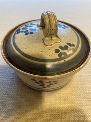 Artesian stoneware lit bowl, Blue gray