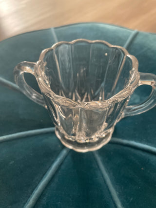 Vintage clear, glass sugar bowl