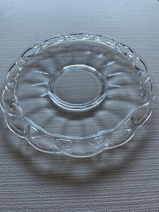 Vintage imperial glass crocheted clear plate