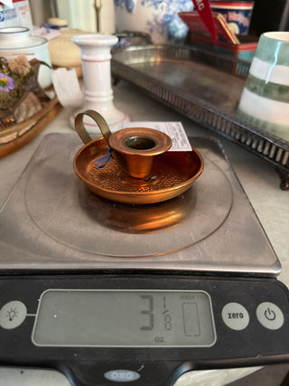 Vintage MCM copper craft candle holder
