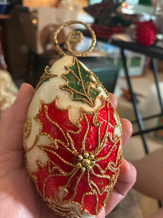 Vintage Poinsettia Christmas ornaments