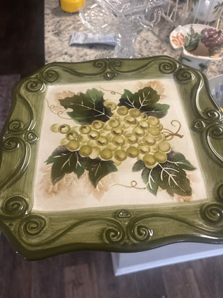 Olive green serving platter