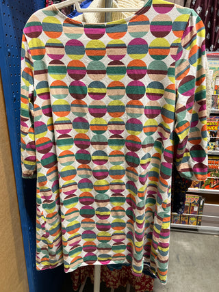 Platypus knit top/dress colorful geo pattern