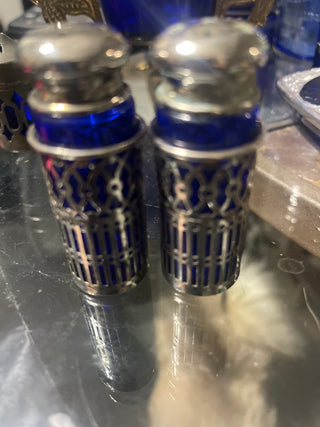 cobalt blue small salt and pepper shakers