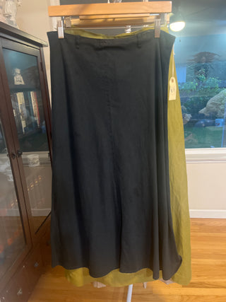 vtg black linen skirt