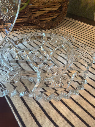 Vintage Pressed Glass Covered Butter Dish