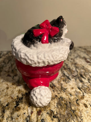 Fritz and Floyd's "Kitty Claus" Lidded Trinket Box