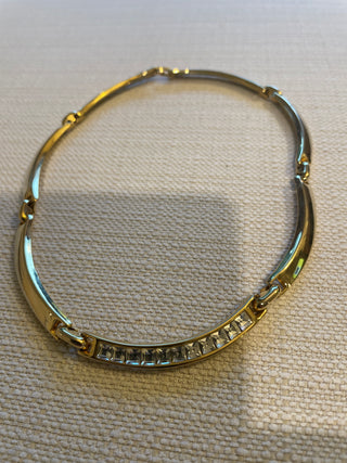Vintage goldtone  segment choker style necklace