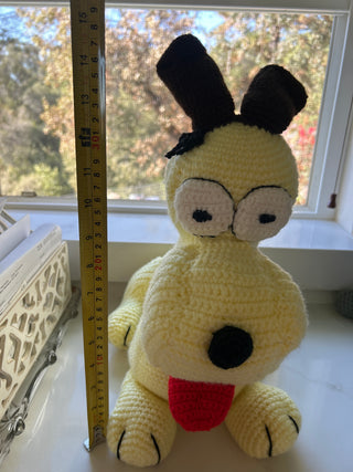 handmade crochet Odie toy