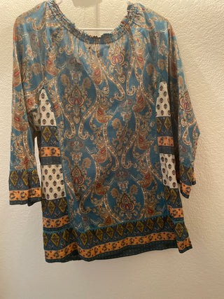 Lucky Brand screen paisley top size medium