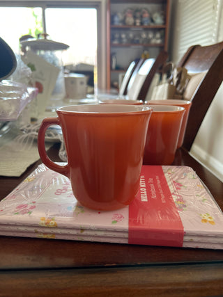 Pyrex - vintage orange mugs