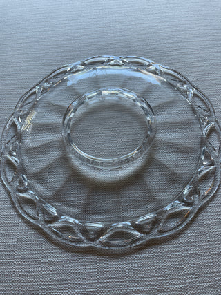 Vintage imperial glass crocheted clear plate