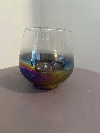 Oil slicked wine glass