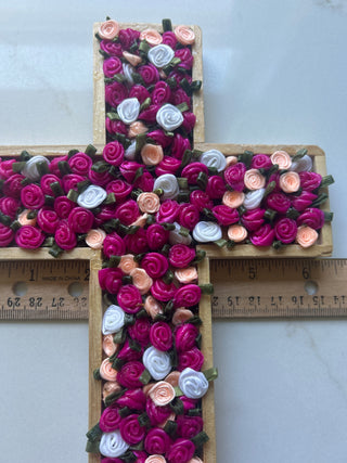 Pink Flower Cross