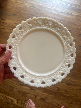 GIllinder & Sons Opaline Milk Glass Plate