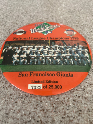 Large 1989 S.F. Giants World Series Limited Edition pin