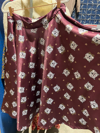 Unusual Lindy Bop circle skirt dog w glasses print