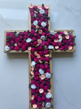 Pink Flower Cross
