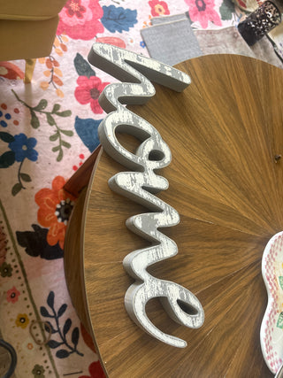 Wooden home sign