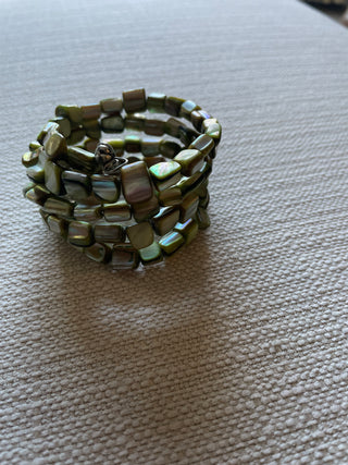 Mother-of-Pearl Natural Cut Wrap Bracelet w/ Glass Beads - Starfish Project