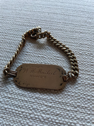 Vintage military ID bracelet