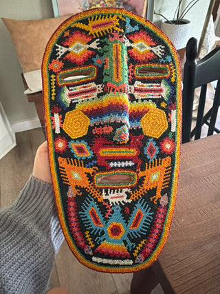 Mexican Huichol folk art beaded mask