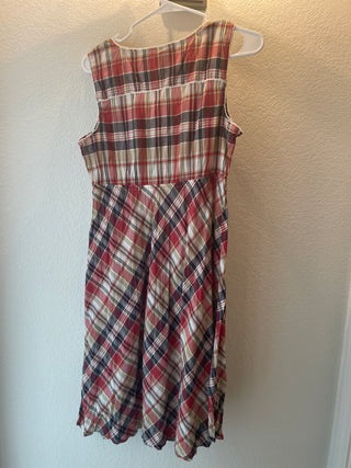 Eddie Bauer checkered dress, red and blue