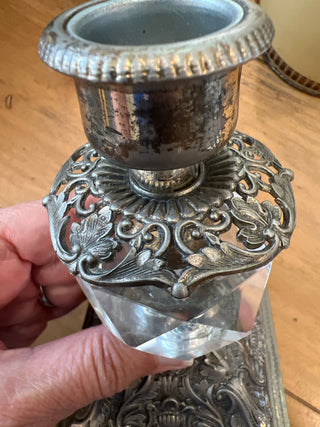 MCM Ornate Silver Candlestick